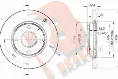 R BRAKE 78rbd25344 -  Тормозной диск